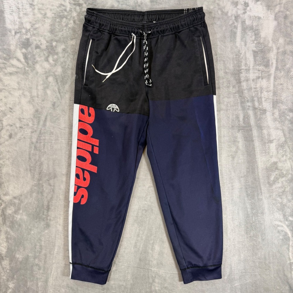 Adidas Alexander Wang Sweatpants Mens Size M Black Navy Red Colorblock Track